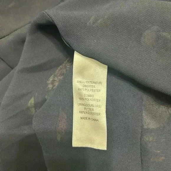 💛”Adrianna Papell” Blue Floral Midi Dress w/ Mesh Detail and Zip Back Size 6 💙 - Picture 5 of 11